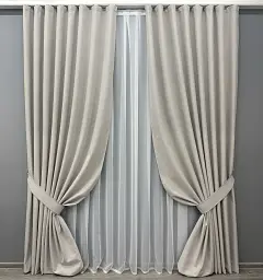 Комплект штор VR-Textil Ashen Night блекаут 2 шт 150x290 см попелястий (1842ш) - мініатюра 2