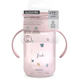 Пляшка-непроливайка Suavinex Bear Family 340 мл рожева (402646) - мініатюра 3