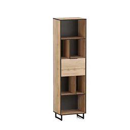 Стелаж для книг та декору на ніжках Moreli Forte F-0016 у стилі Loft 550х2000х400 мм Дуб Аппалачі