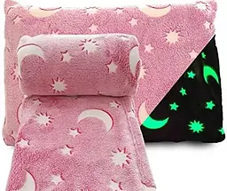 Дитячий що світяться плед із зірками 120×150 см Magic Blanket м'який матеріал мікрофібра Рожевий  - мініатюра 4
