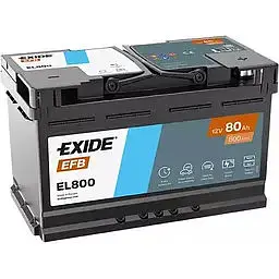 Автомобільний акумулятор EXIDE Start-Stop EFB 6СТ-80Ah АзЕ 800A (EN) EL800 - мініатюра 2