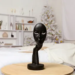 Статуетка декоративна МВМ My Home Маска чорна (DH-ST-03 BLACK) - мініатюра 2