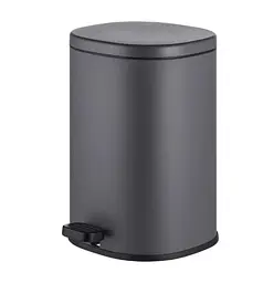 Відро для сміття Mixxus Premium Olivary-TC0105 Graphite з плавним закриттям, овальне, 5 л, графіт (MI7063) - мініатюра 1