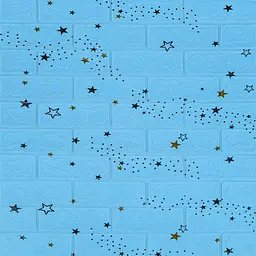Самоклеюча панель 3D Sticker Wall 700х770х3мм Блакитні зірки 321 SW-00001342