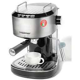Кавоварка Holmer HCM-105 Silver, 850W, ріжкова, еспресо ріжкова, керування механічне, мелена кава, тиск 15 бар, об'єм 1.2 л - мініатюра 4
