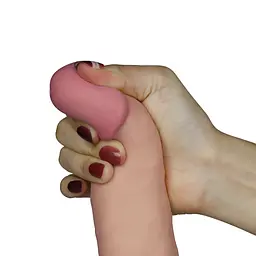 Реалістичний вібратор Lovetoy The Ultra Soft Dude 20 см тілесний - мініатюра 4