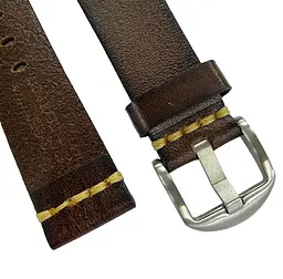 Шкіряний ремінець Primolux C052B Steel buckle для годинника Samsung Galaxy Watch 3 45 мм (SM-R840) Dark Brown - мініатюра 4