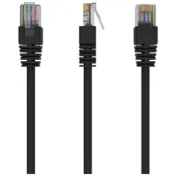 Патч-корд 0.5м, UTP, cat.5e, CCA, black Cablexpert (PP12-0.5M/BK)
