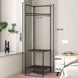 Кутова підлогова вішалка-стелаж Corner rack ∙ Стійка з поперечиною для вішалок до передпокою - мініатюра 3