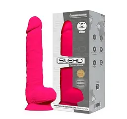 Фалоімітатор SilexD Premium Silicone Dildo Model 1 Size 15 38 см рожевий - мініатюра 3