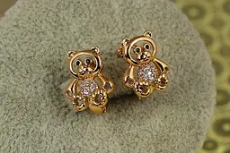 Сережки дитячі Xuping Jewelry Мишки 1,4 см золотисті