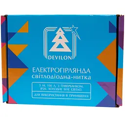 Світлодіодна гірлянда-нитка Devilon з павер банком 5 м 100 л холодний білий IP20 (720575) - мініатюра 3