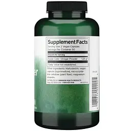 Яблучний оцет Swanson Apple Cider Vinegar High Potency 625 мг 180 капсул - мініатюра 2