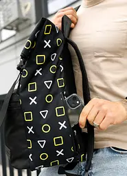 Чоловічий рюкзак Sambag Roll Top чорний оксфорд принт 41 х 30 х 16 см (24238731m) - мініатюра 4