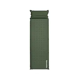 Матрац туристичний із подушкою, самонадувний одномісний Naturehike CNK2550WS025, вологостійкий, 200х65х6 см, зелений
