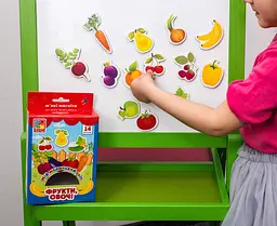 Магнітна гра Vladi Toys Мій маленький світ. Фрукти і Овочі, укр. мова (VT3106-11) - мініатюра 2