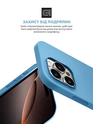 Силиконовый чехол для Apple iPhone 16 Pro Max, ICON2 Case, голубой, противоударный, панель, защита всего корпуса, матовая поверхность Soft Touch, выступает над дисплеем, совместим с защитными стеклами и пленками, с микрофиброй, ArmorStandart (ARM79643) - мініатюра 5
