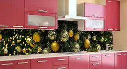 Кухонний фартух Новорічна прикраса Кулі ПВХ 60х250 см Зелений Happy Pocket Z183975 - мініатюра 4
