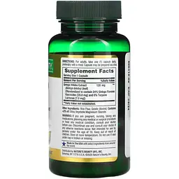 Гінкго Білоба Nature's Bounty Ginkgo Biloba 120 мг 100 капсул - мініатюра 2