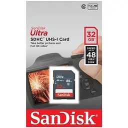 Карта пам'яті SanDisk 32GB SDHC class 10 UHS-I Ultra Lite (SDSDUNR-032G-GN3IN) - мініатюра 3