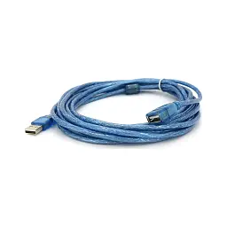 Дата кабель USB 2.0 AM/AF 5.0m ferrite transparent blue Voltronic (YT-AM/AF-5.0TBL) - мініатюра 2