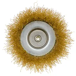 Щітка чашкова 100 мм, для дриля, 1/4", гофр. пров., латунована Polax (54-173) - мініатюра 2