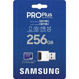 Карта пам'яті MICRO SDXC PRO+ 256GB W/READER MB-MD256SB/WW SAMSUNG - мініатюра 3