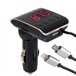 Автомобільний FM Модулятор HZ H22BT ∙ FM-трансмітер з Bluetooth від прикурювача з USB портом + Кабель USB + Кабель iPhone - мініатюра 2