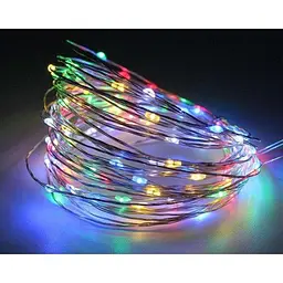 Новорічні гірлянди мідна дротяна лампа 100LED 10М БП 5 в 220 В (СП) RGB RD-7110 - мініатюра 2