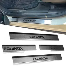 Накладки на пороги для Chevrolet Equinox 2009-2017 / 2018- Нержавіюча сталь із загином та Логотипом 4 шт (Premium P-CH25)