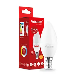 Світлодіодна лампа Vestum C37 6W 3000 K 220V E14 1-VS-1304 - мініатюра 3
