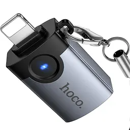 Перехідник Hoco UA46 Lightning Male to USB Female USB2.0 Metal gray - мініатюра 5