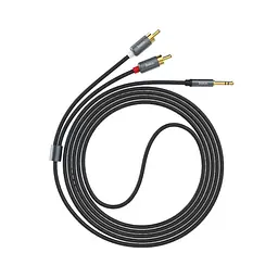 Кабель Hoco UPA10 double lotus rca audio cable 3.5mm Metal Grey