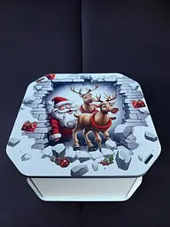 Подарункова коробка квадратна (ХДФ) 29x29x10 см. №16 - мініатюра 6