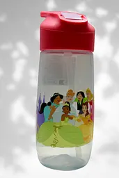Pepco Дитяча пляшка для води з трубочкою, принцеси Disney, 450 мл