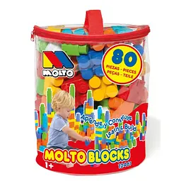 Дитячий конструктор з великими деталями Blocks (80 шт) у сумці, червоний, Molto (12461) Molto art12461