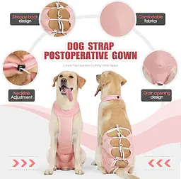 Дихаюча попона для собак Derby Breathable Pet Recovery Suit, Pink, XL - мініатюра 2