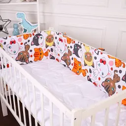 Суцільний борт в ліжечко MirSon Kids Time 20-0035 Colored kittens 30х180 см (2200009665264)