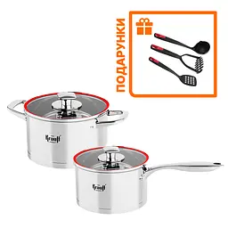 Каструля з кришкою 2,7л та ківш з кришкою 2л Prime Chef Krauff + кухонні аксесуари - мініатюра 8