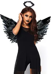 Набір ангела Leg Avenue Angel Accessory Kit (чорний) - мініатюра 3
