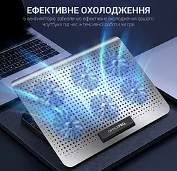 Охолоджувальна підставка для ноутбука до 17 дюймів OfficePro OPCP-620 2xUSB 6xfans - мініатюра 11