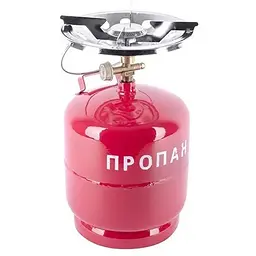 Комплект туристичний газовий примус балон та пальник Intertool 8 л пропан GS-0008