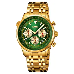 Наручний годинник чоловічий 9333GDGN Gold-Green Skmei acs0030903