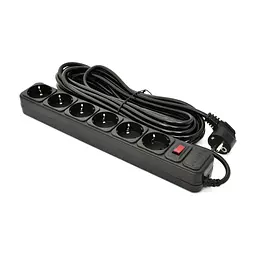Мережевий фільтр живлення Patron 10 m3x1mm2 (SP-10610) 6 розеток BLACK (EXT-PN-SP-10610)
