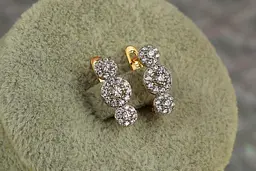 Сережки Xuping Jewelry Молекули з родієм1,5 см золотисті - мініатюра 2
