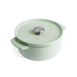 Каструля чавунна з кришкою KitchenAid 22 см 3,3 л колір фісташковий (CC007433-001) - мініатюра 1
