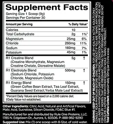 Креатиновый комплекс Rule 1 Charged Creatine Blue Razz Lemonade 270 г - мініатюра 2