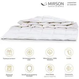 Ковдра антиалергенна MirSon Luxury Exclusive EcoSilk №1315 літня 200x220 см біла (237054385) - мініатюра 3