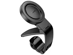 Автотримач для телефону Hoco H60 Magnetic Ring ABS силікон кріплення на кермо автомобіля Чорний - мініатюра 2