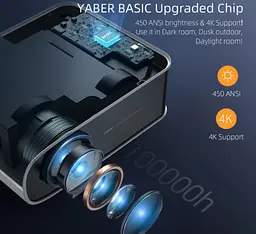 Домашній портативний проєктор YABER Pro V8 4K з Wi-Fi 6 та Bluetooth 5.0 - мініатюра 10